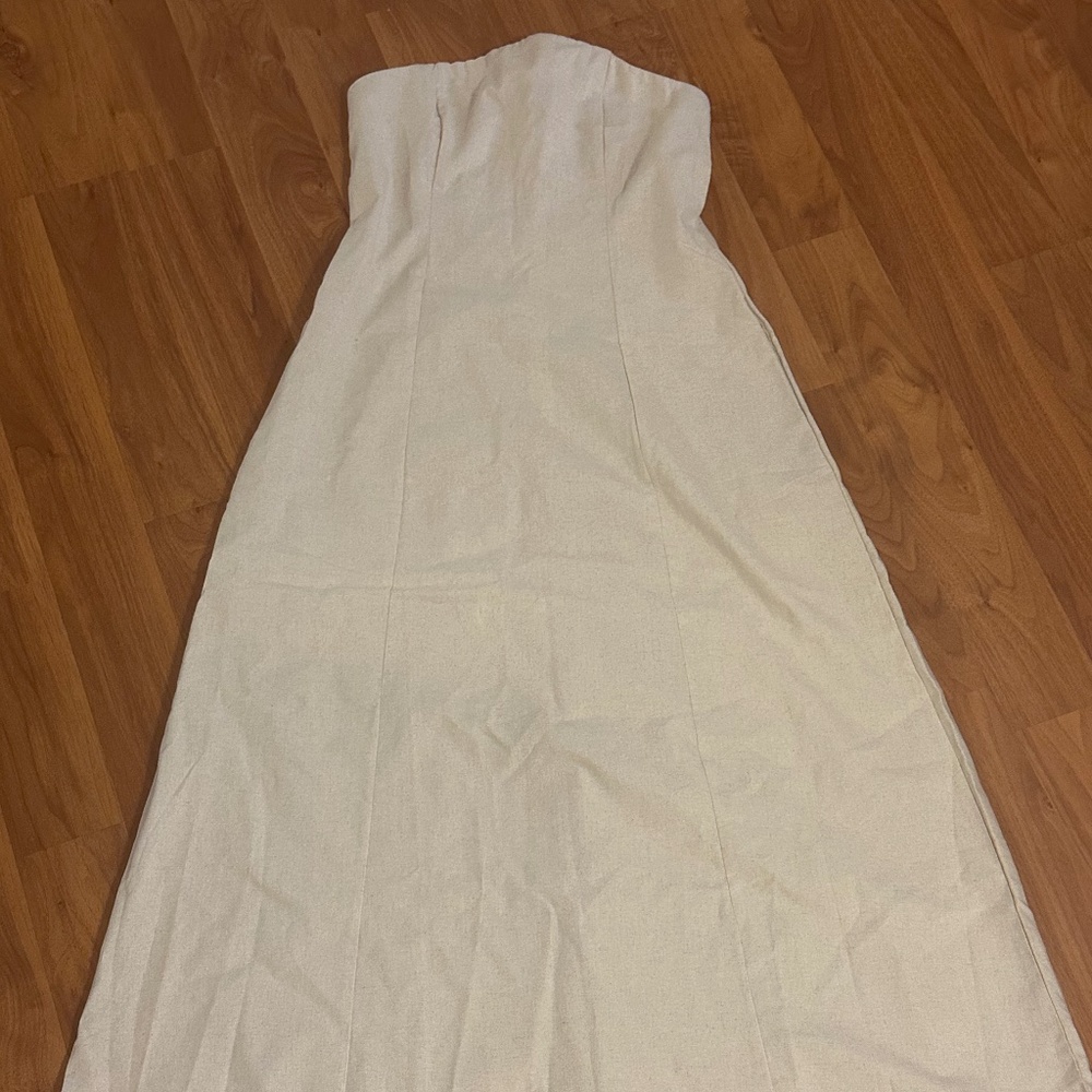 Viral Linen Stapless Maxi Dress+ Size Large